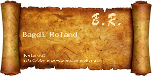 Bagdi Roland névjegykártya